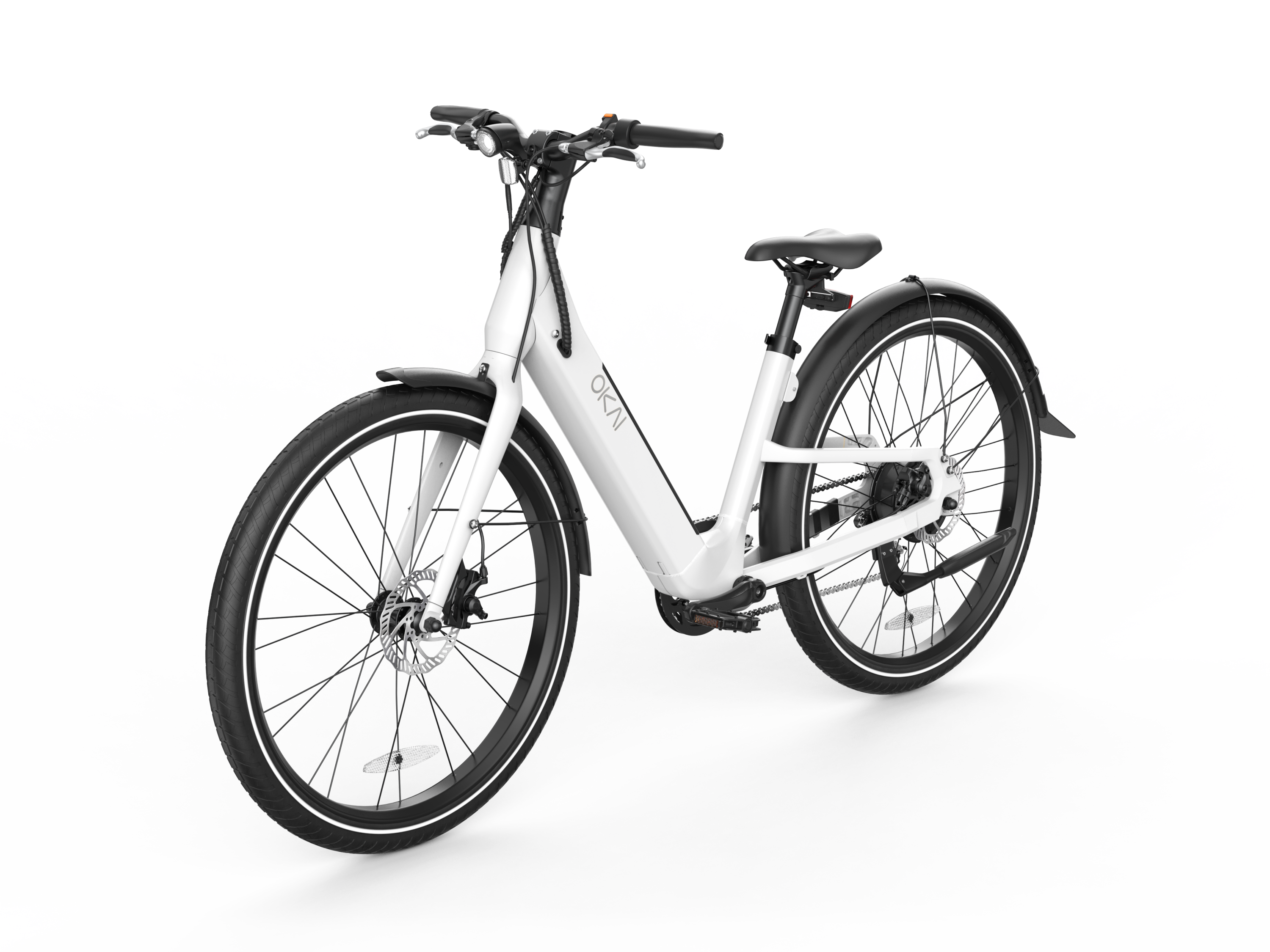 Electric Bike w/ 40 Miles Max Operating Range and 25 mph Max Speed - White