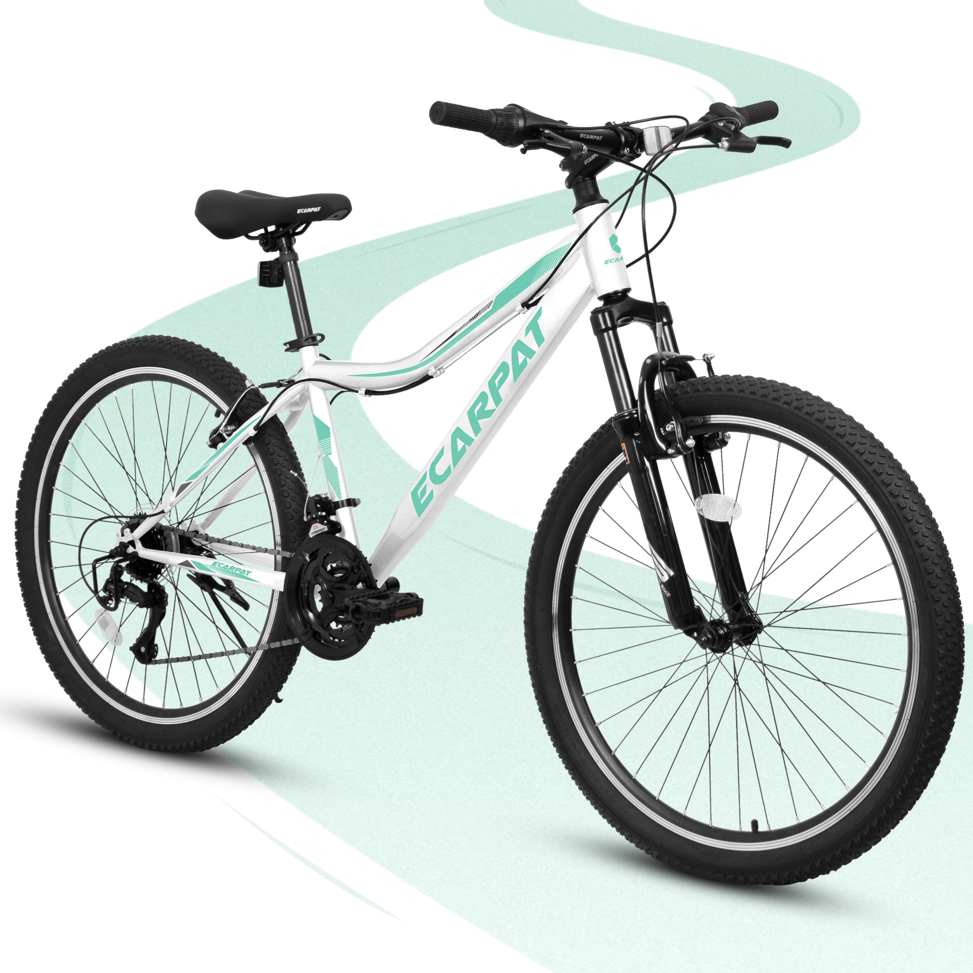 A24208  24 Inch Mountain Bike for Teens Students ,21 Speed Front Suspension Fork V Brakes Twist Shifter Ideal for Commuting School