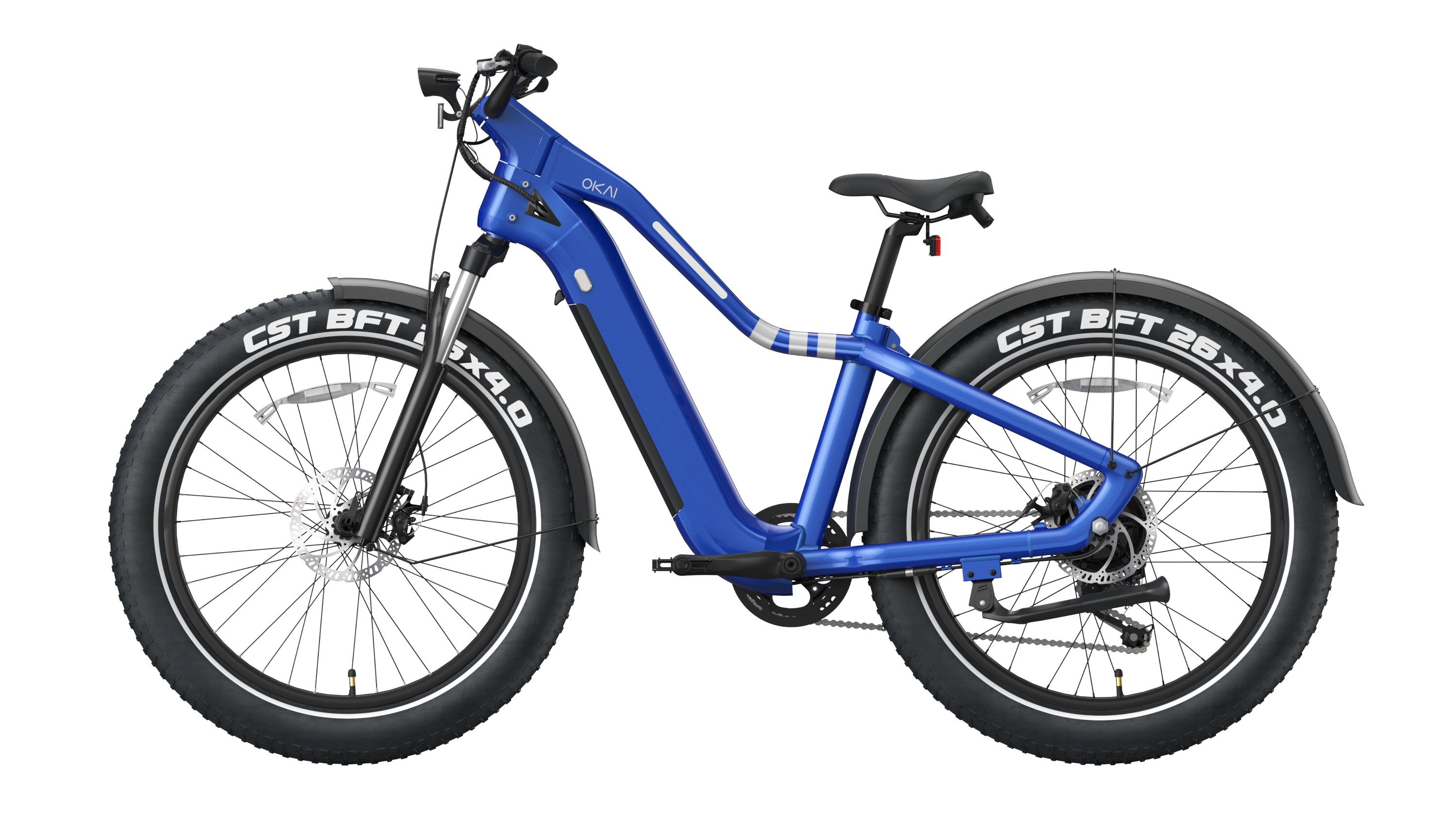 26' Step Over Electric Mountain Bike - Blue