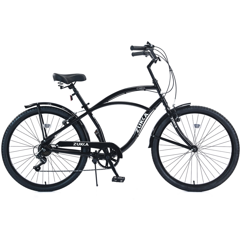7 Speed Bicycles 26'Inch Multiple Colors Men's Beach Cruiser Bike