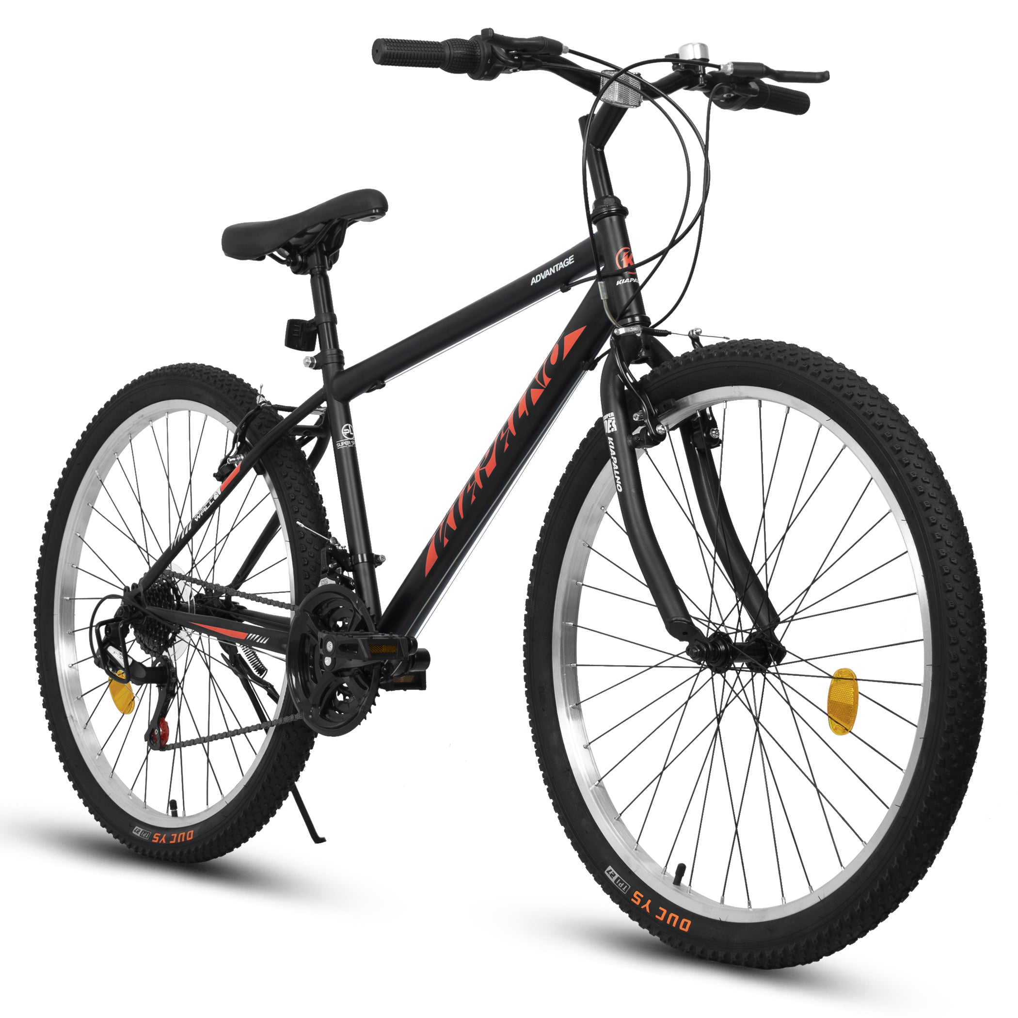 A24338 24 Inch Carbon Steel Frame Mountain Bike,Front amd Rear Dual Shock Absorption,21-Speed Dual V-Brake, Adult and Teens Bicycle for Mountain